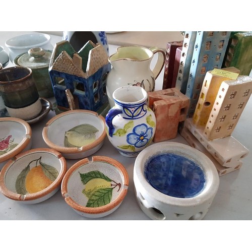 421 - Large Collection of Terracotta and Ceramic Items inc Mugs, Vases Candle Holders etc