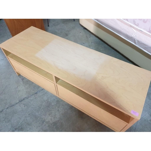 719 - Light Wood TV Unit with 2 - Open Shelves and 2 - Drawers (120cm x 39cmx 43cm)