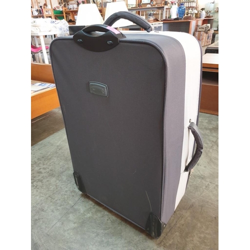 726 - Blue and Grey Semi - Hard Case Suitcase on 2 x Wheels with Extending Handle