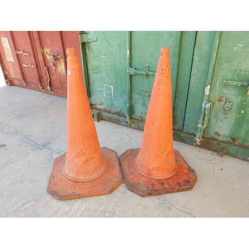 741 - 2 x Orange Road Cones (Approx. 90cm)