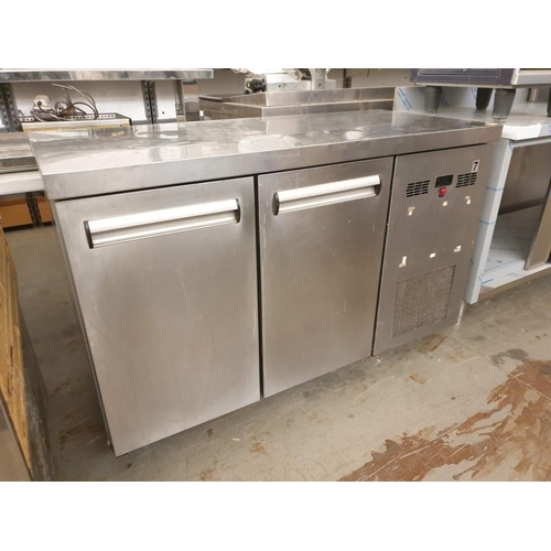 551 - Stainless Steel 2 - Door Counter Fridge (136cm x 60cm x 87cm)