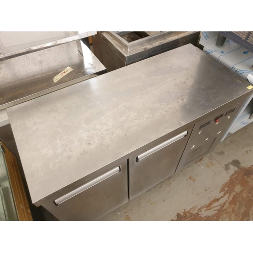 551 - Stainless Steel 2 - Door Counter Fridge (136cm x 60cm x 87cm)