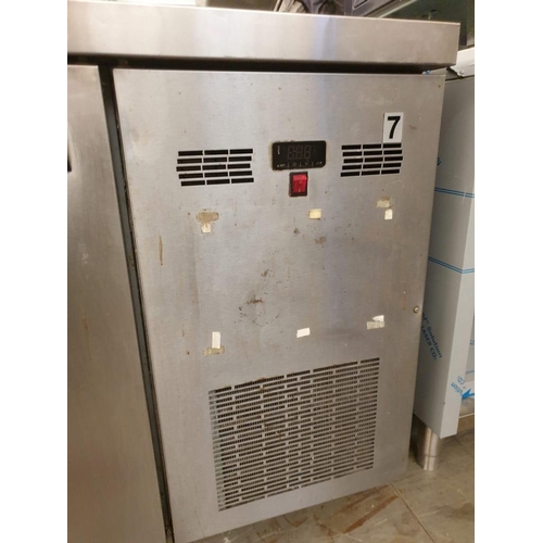 551 - Stainless Steel 2 - Door Counter Fridge (136cm x 60cm x 87cm)