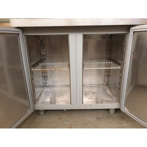 551 - Stainless Steel 2 - Door Counter Fridge (136cm x 60cm x 87cm)