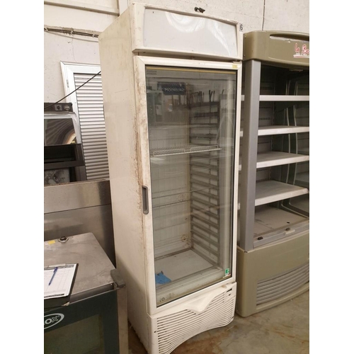 555 - Framec (Italy) Glass Fronted Display / Cabinet Fridge (67cm x 61cm x 200cm). Turns on and Working, b... 