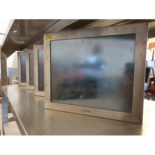 557 - 5 x 'Radiant' Touch Screen Monitors for Restaurant P.O.S (No Software) Model P824 (Un-Tested & A/F) ... 