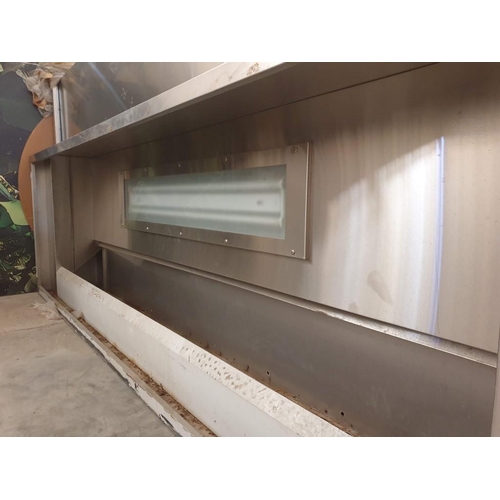 559 - Large Custom Built Stainless Extractor Canopy / Hood with Lighting (337cm x 248cm x 40cm)