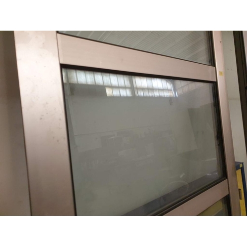 562 - Aluminium Door with 4 - Double Glazed Sections (90cm x 216cm)