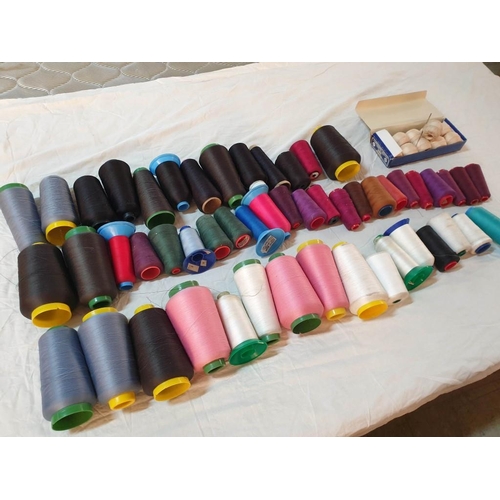 98 - Large Qty of 10,000 & 15,000m Cotton Reels, Assorted Colours, Over 50pcs