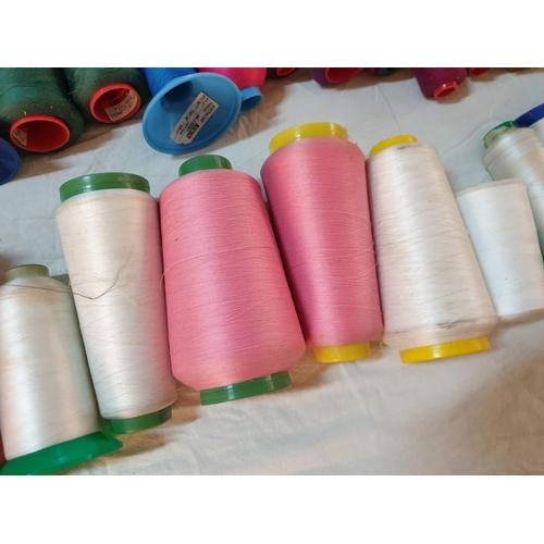 98 - Large Qty of 10,000 & 15,000m Cotton Reels, Assorted Colours, Over 50pcs