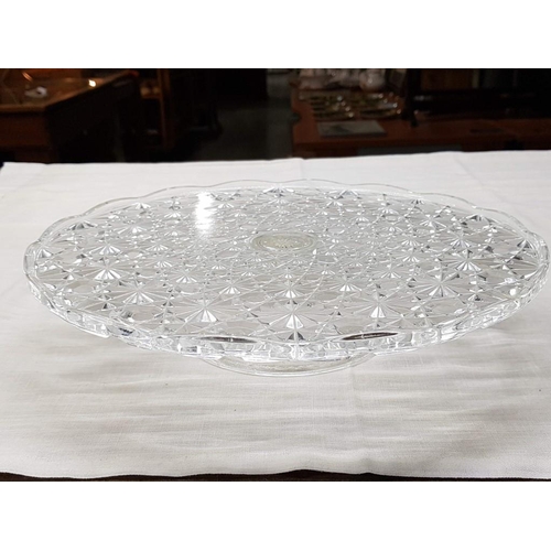 762 - 2 x Cake Glass Stands (1 x Ø32cm x H:7cm and Ø28cm x H:11.5cm)