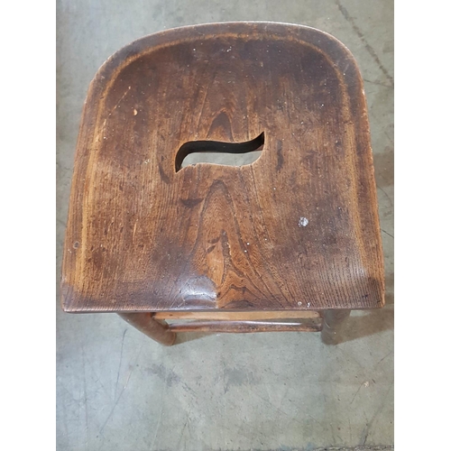 164 - Vintage Solid Wood Bar Stool (with Hole) (70cm x 35cm x 34cm)