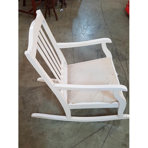 172 - Vintage Style White Finished Children Rocking Chair