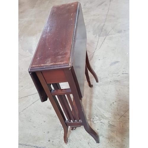 178 - Vintage Wooden Drop Leaf Table (17cm x 52cm /59cm x 52cm H:63cm)