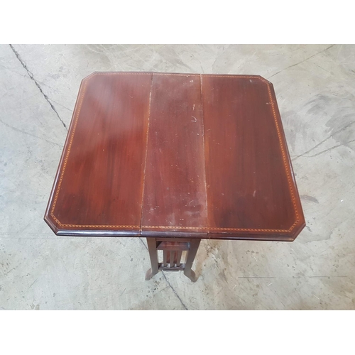 178 - Vintage Wooden Drop Leaf Table (17cm x 52cm /59cm x 52cm H:63cm)