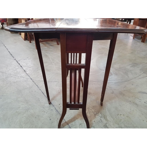 178 - Vintage Wooden Drop Leaf Table (17cm x 52cm /59cm x 52cm H:63cm)