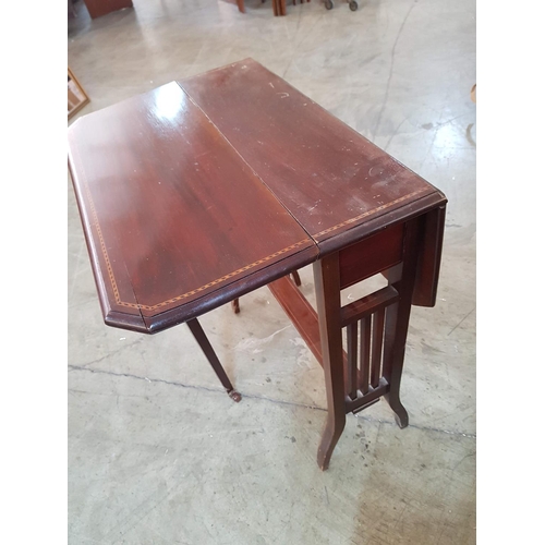 178 - Vintage Wooden Drop Leaf Table (17cm x 52cm /59cm x 52cm H:63cm)