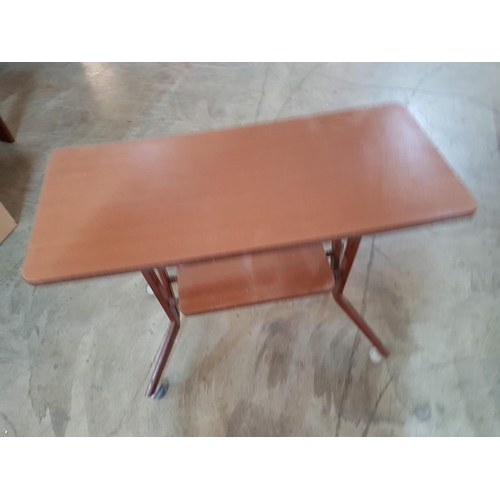 506 - Vintage (60's - 70's) Small Occasional Table on Wheels (75cm x 34.5cm x 56cm)