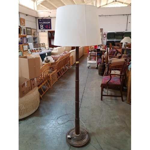 508 - Old Fashion Standing Floor Lamp with Wooden Base and Classic Shade (Un-Tested)