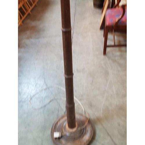 508 - Old Fashion Standing Floor Lamp with Wooden Base and Classic Shade (Un-Tested)