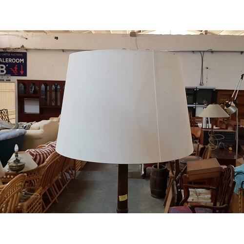 508 - Old Fashion Standing Floor Lamp with Wooden Base and Classic Shade (Un-Tested)