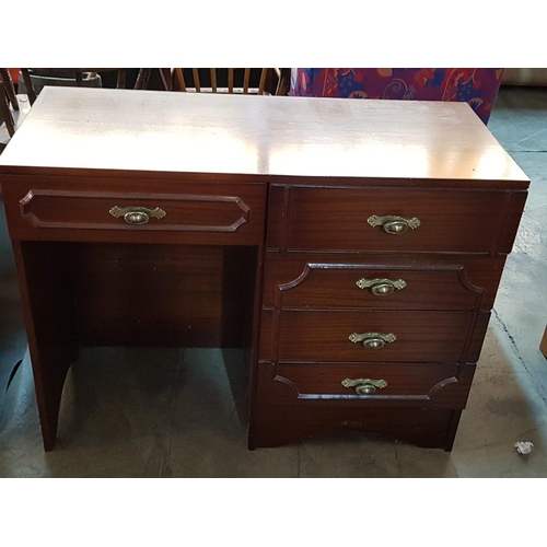 517 - Vintage Style / Old Fashion Office Desk with 5 - Drawers and Brass Decorative Handles (44.5cm x 100.... 