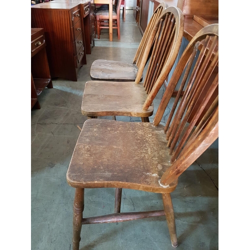 519 - Set of 3 x Solid Wood Country Style Chairs