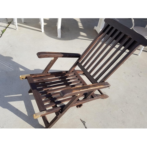 666 - Dark Brown Wooden Folding Garden Chair