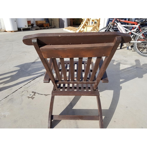 666 - Dark Brown Wooden Folding Garden Chair