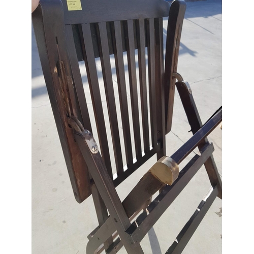 666 - Dark Brown Wooden Folding Garden Chair