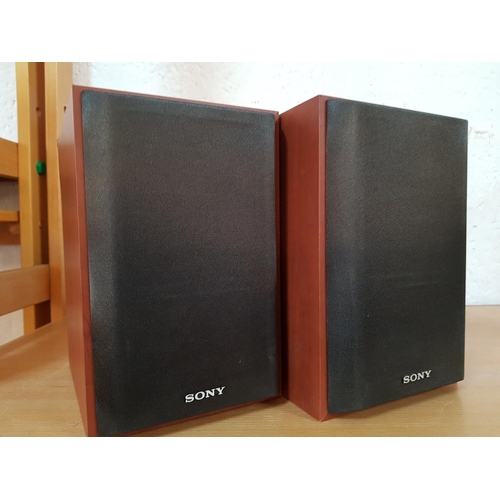 700 - Pair of Sony Speakers in Wooden Frame