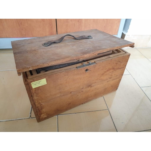 176 - Vintage Wooden Case / Box with 2 Internal Trays and Qty of Hand Tools for Upholstery / Saddler / Sho... 