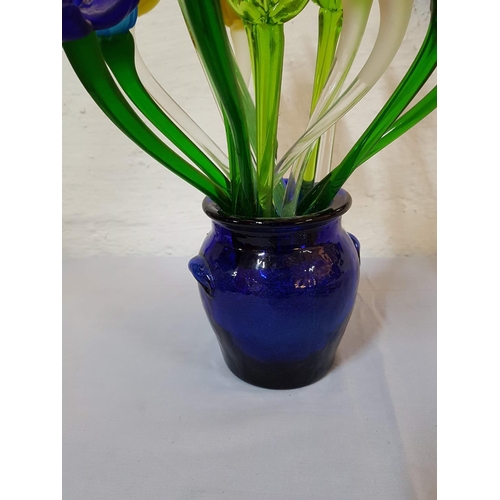 192 - Glass Bouquet in Blue Vase