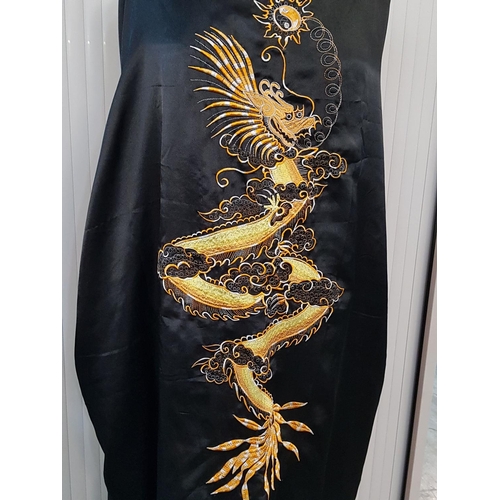 673 - Red / Black / Gold Chinese Dragon Atlan Robe Gown (One Size) in Display Box