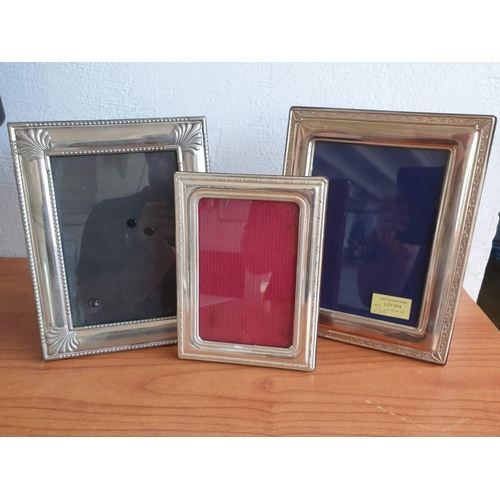 674 - 2 x Sterling Silver Photo Frames (24 x 19cm and 14 x 19cm) and One Other (18 x 24cm), (3)