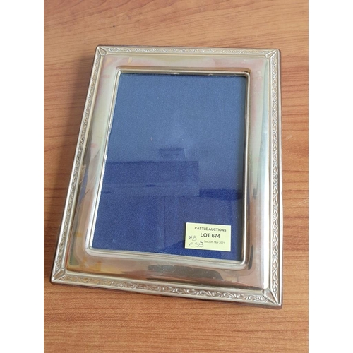 674 - 2 x Sterling Silver Photo Frames (24 x 19cm and 14 x 19cm) and One Other (18 x 24cm), (3)