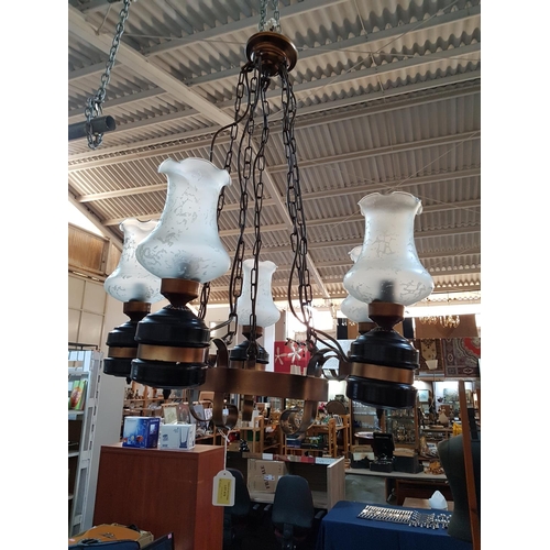 678 - Vintage Style 5 - Lamp Hanging Light with Glass Shade