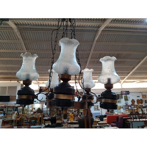 678 - Vintage Style 5 - Lamp Hanging Light with Glass Shade