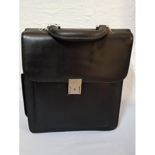 130 - Black Leather RCM Business Male Briefcase