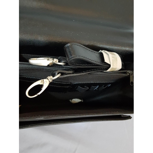 130 - Black Leather RCM Business Male Briefcase