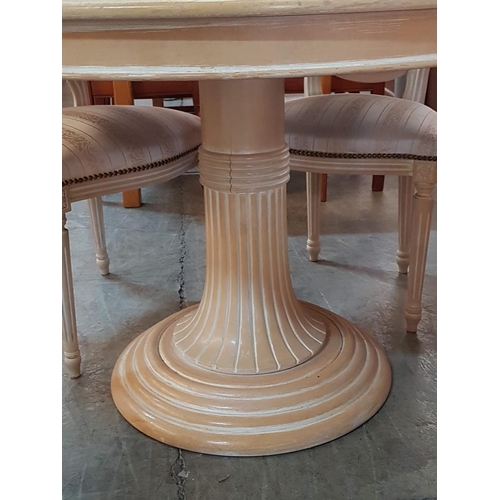 343 - Cream Coloured Round Glass Top Table and 4 x Chairs