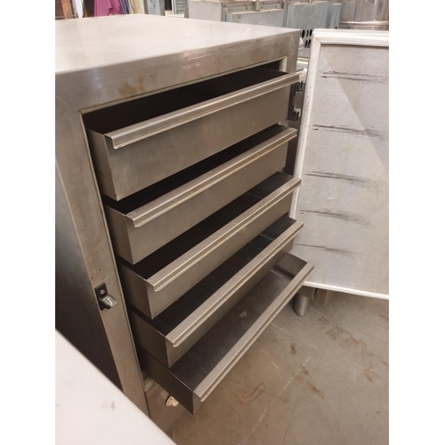 345 - Hopkins Stainless Steel Commercial Fridge for Fresh Fish, with 5 x Internal Stainless Steel Trays / ... 