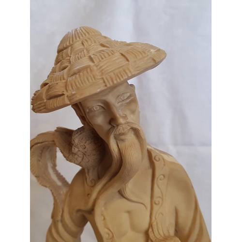 319 - Vintage Resin Asian Couple Statues (H:50cm each)
