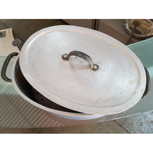 333 - Large Aluminium Metal Fish Pot (Heavy with Lid) (37cm x 26.5cm x 16cm)