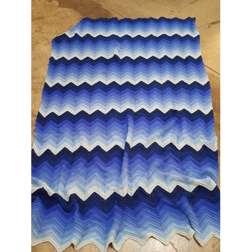 140 - Hand Craft Various of Knitted Bed Covers / Blanket (Blue 190cm x 120cm, Beige 190cm x 160cm and Mult... 