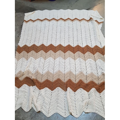 140 - Hand Craft Various of Knitted Bed Covers / Blanket (Blue 190cm x 120cm, Beige 190cm x 160cm and Mult... 