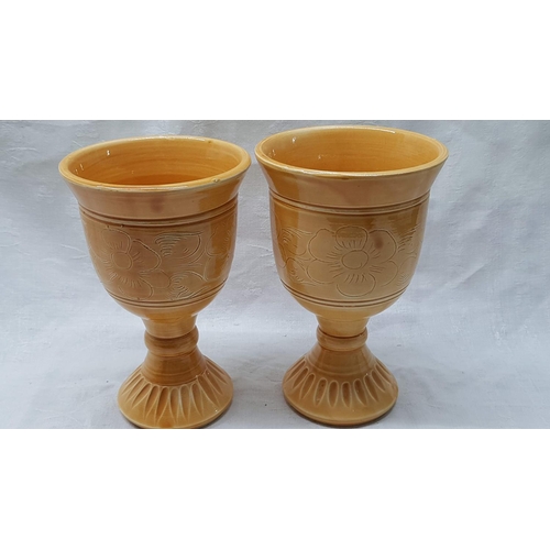 340 - 2 x Pottery Goblets and Set of 6 x Wine Glasses (Carmen Made in Czech Republic)