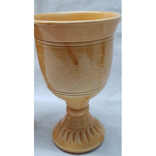 340 - 2 x Pottery Goblets and Set of 6 x Wine Glasses (Carmen Made in Czech Republic)