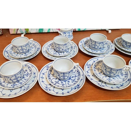 341 - Bavaria (Germany) Porcelain with Winterling Pattern 8 x Saucers, 8 x Cake Plates, 6 x Coffee Cups, 2... 