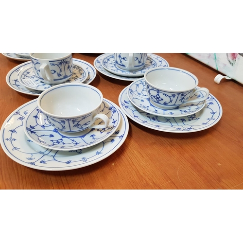 341 - Bavaria (Germany) Porcelain with Winterling Pattern 8 x Saucers, 8 x Cake Plates, 6 x Coffee Cups, 2... 